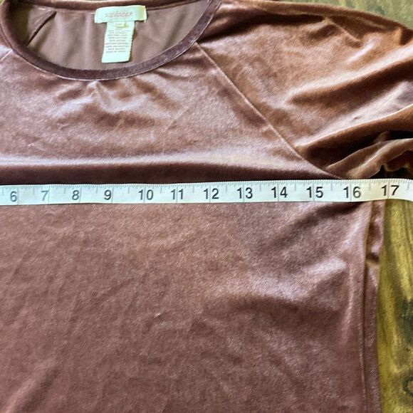 Sundance Catalog Velvet Velour w/lace trim maroon shirt/top XS - Picture 5 of 6